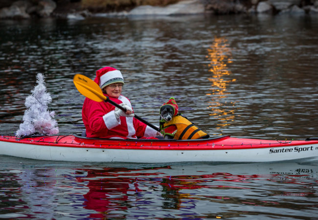 Holiday Lights Paddle in the Old Mill District Bend Oregon