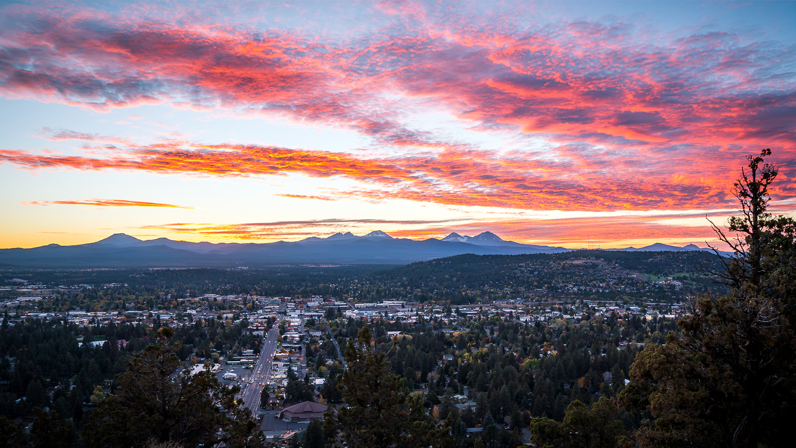 sunset over Bend