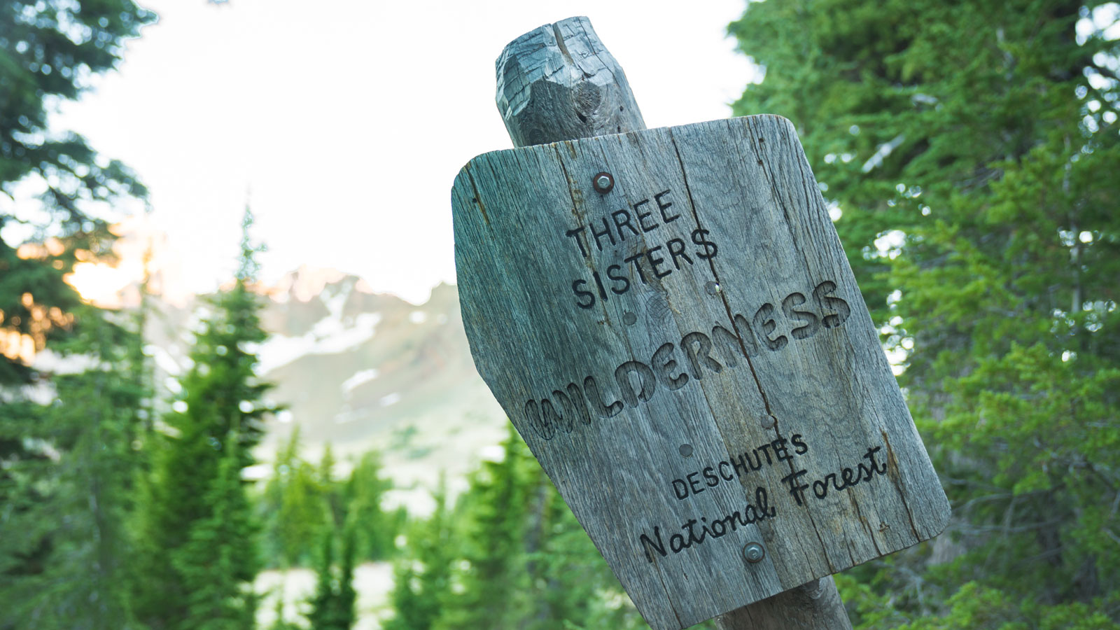 three sisters wilderness sign