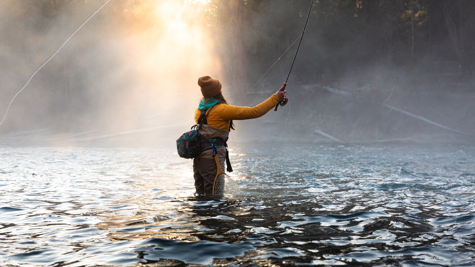 Fly fishing the Fall river near Bend, Oregon