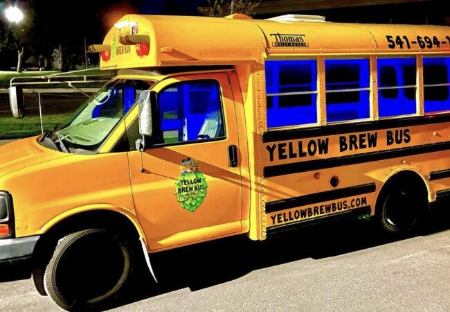 Yellow Brew Bus offers drinking tours around Bend, Oregon.