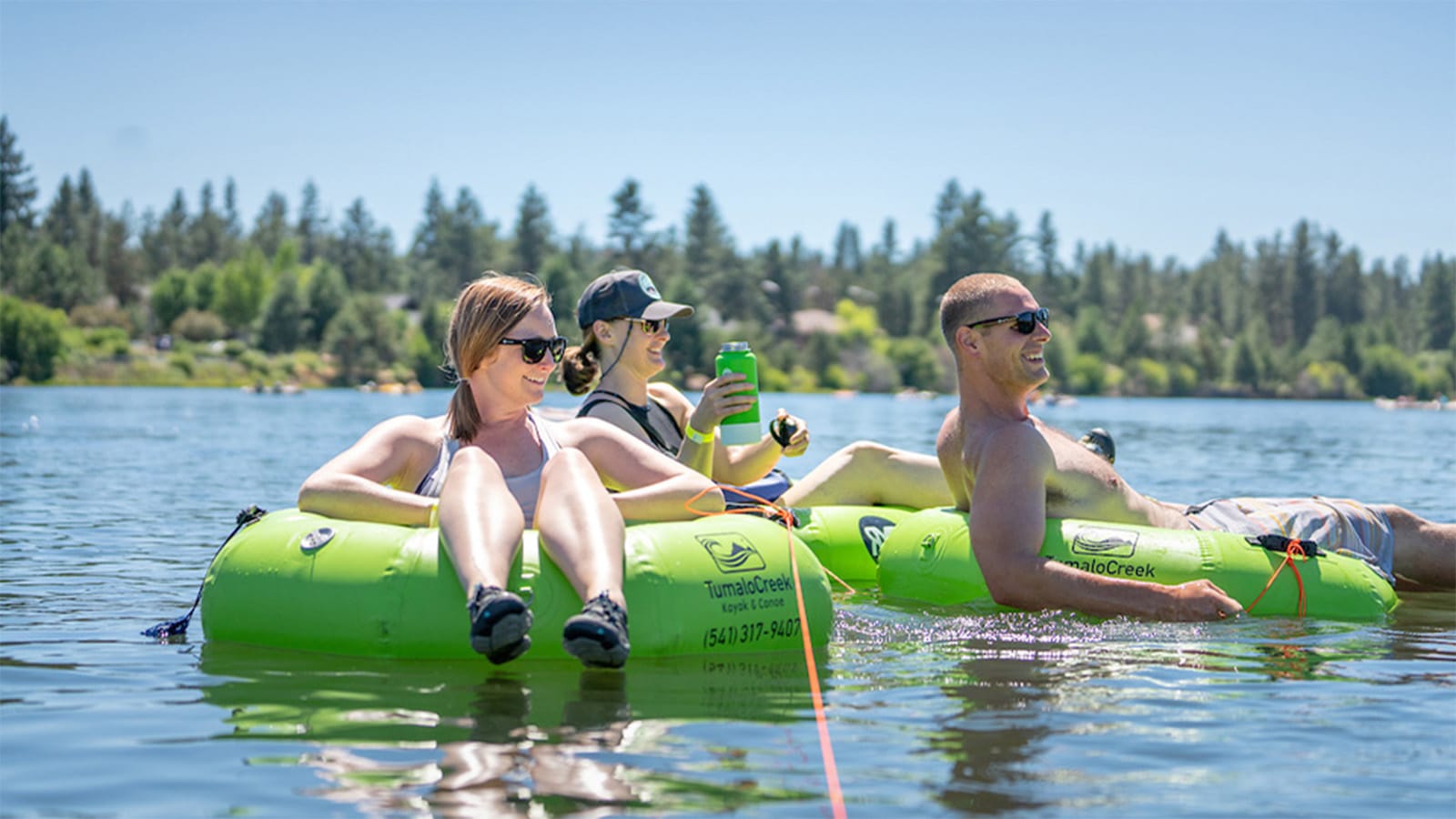A group floating the river in Bend, Oregon.